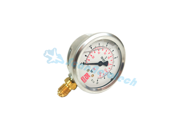 0-10 BAR Pressure gauge 1/4'' Bottom connection with glycerine
